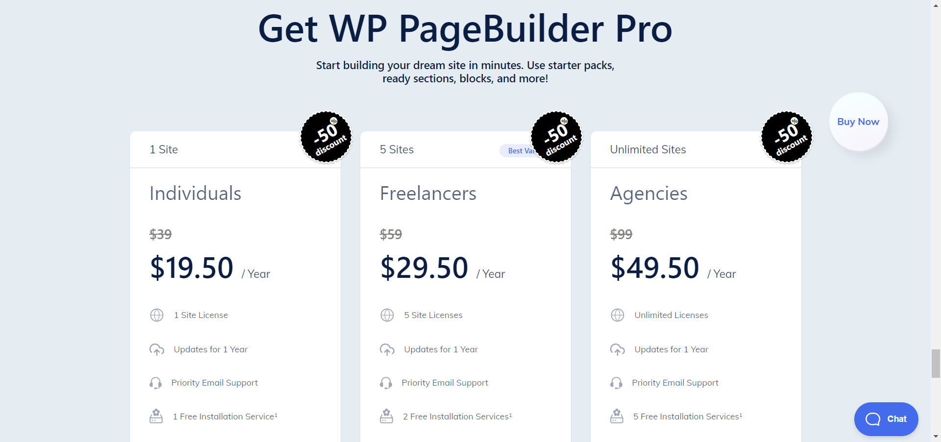 WP Page Builder Pro pricing