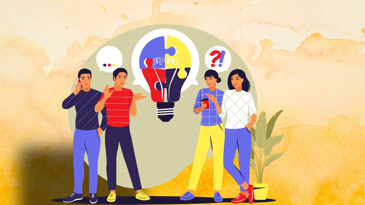 People brainstorming ideas for content