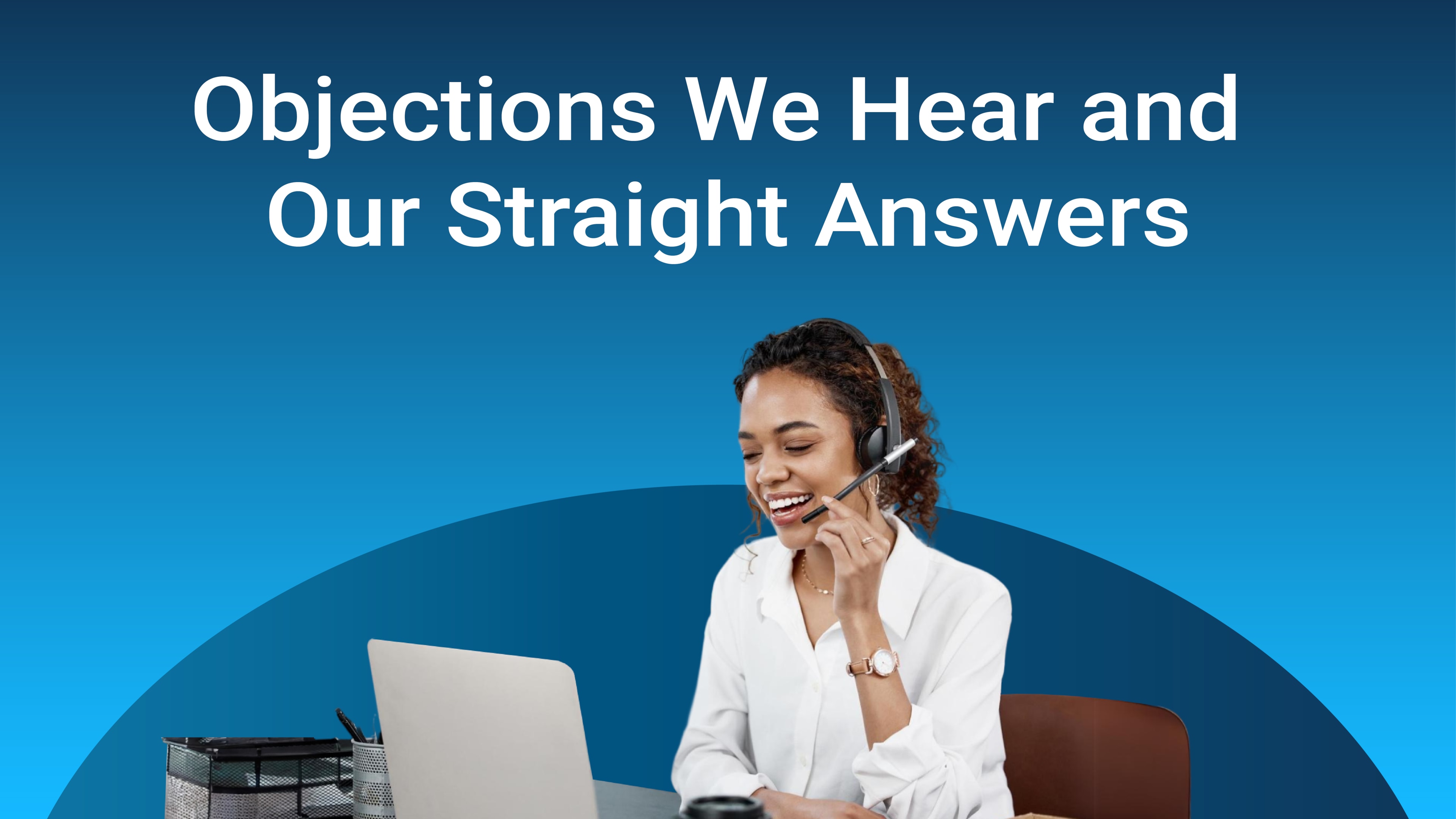 Woman smiling on a headset call at her laptop, symbolizing video footage review and support roles for security teams in a broader security system.
