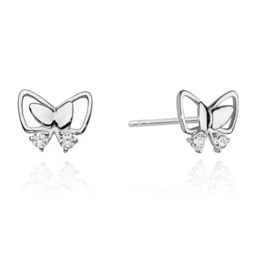 Elegantiški auskarai vaikams su natūraliais deimantais – Drugeliai su deimantais – fashiongold.lt