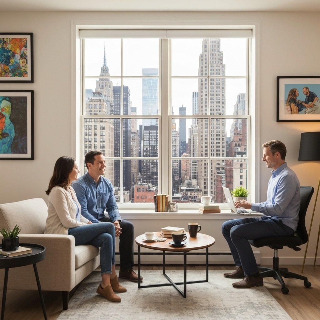 Image of couples therapy in NYC working with distancers.