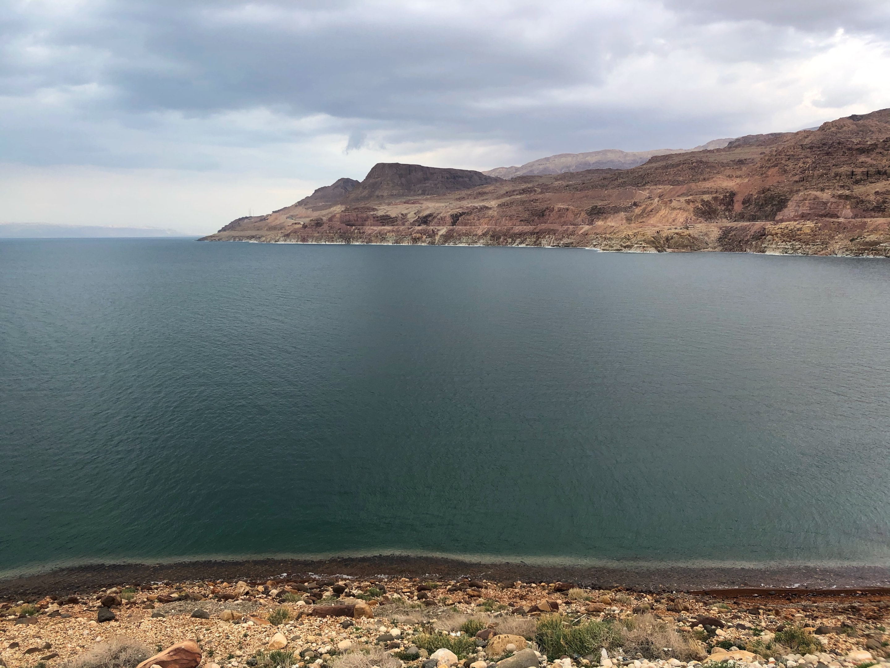 A view of the Dead Sea during a road trip in Jordan