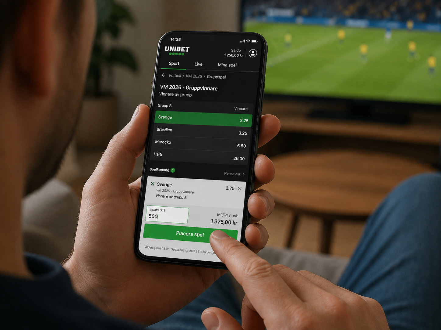 Spel på sverige som gruppvinnare i VM 2026