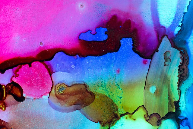 abstract, structure, alcohol ink art work