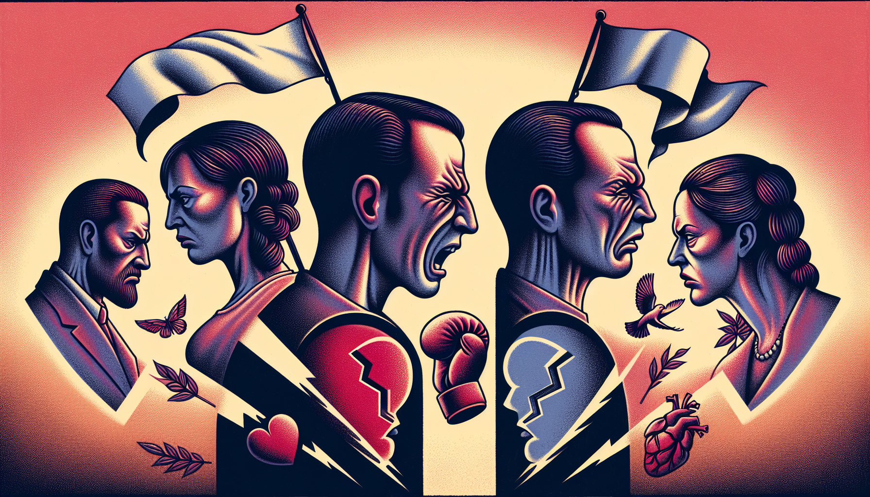 Illustration of a couple in conflict
