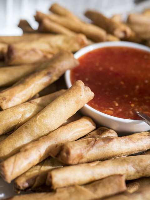 lumpia, egg roll, fried