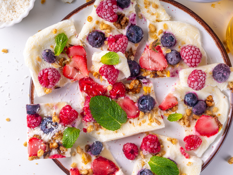 Greek Yogurt Bark with Berries and Nuts