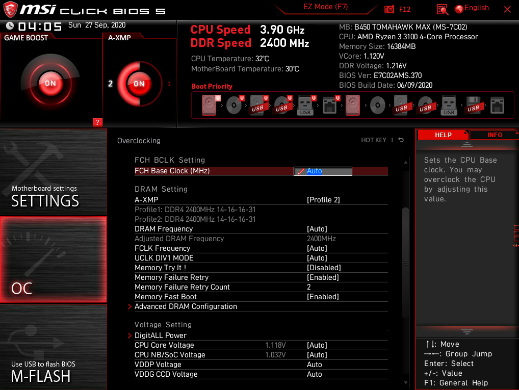Enabling XMP on MSI BIOS