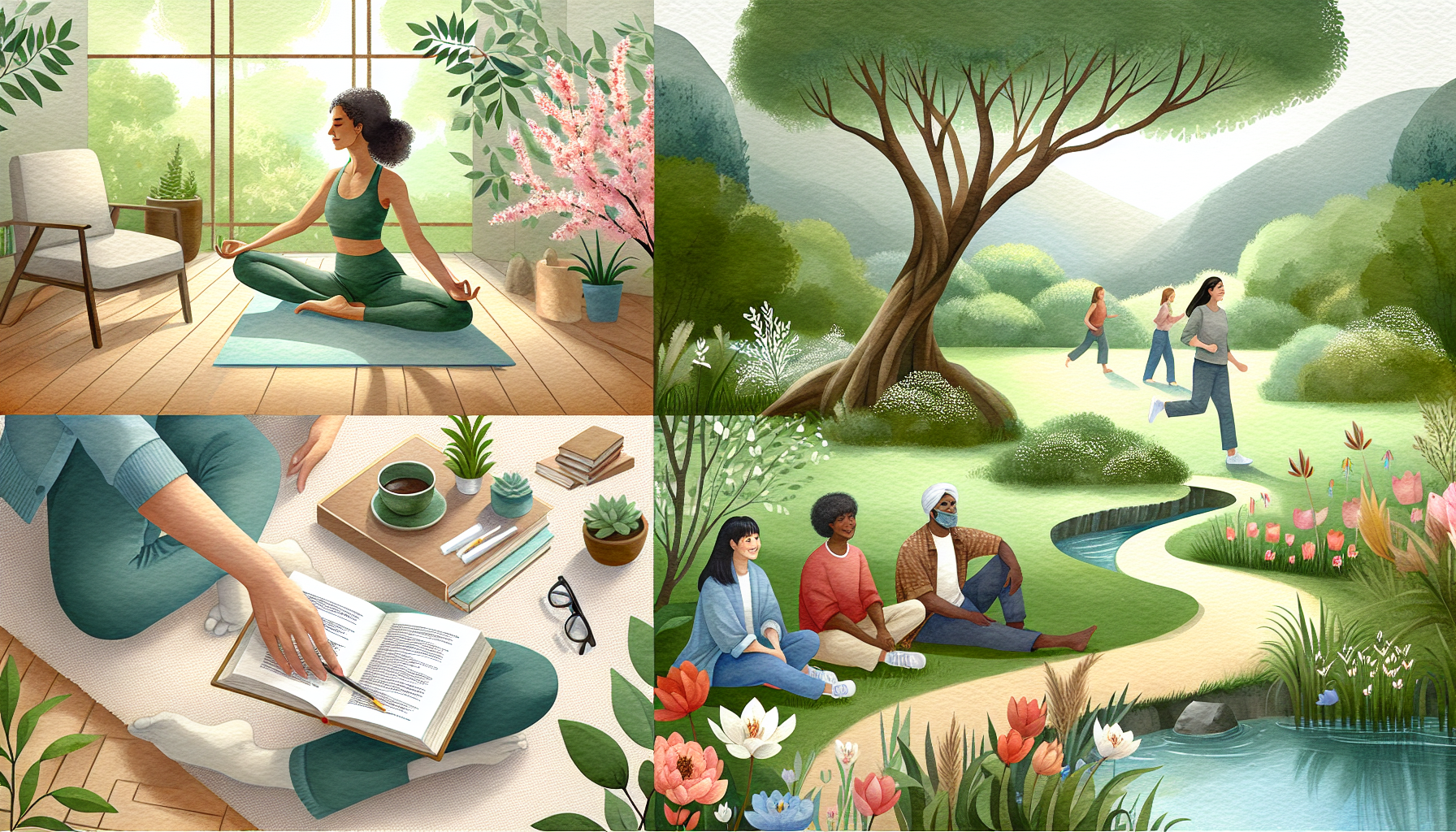 An illustration showcasing self-care practices for resilience.