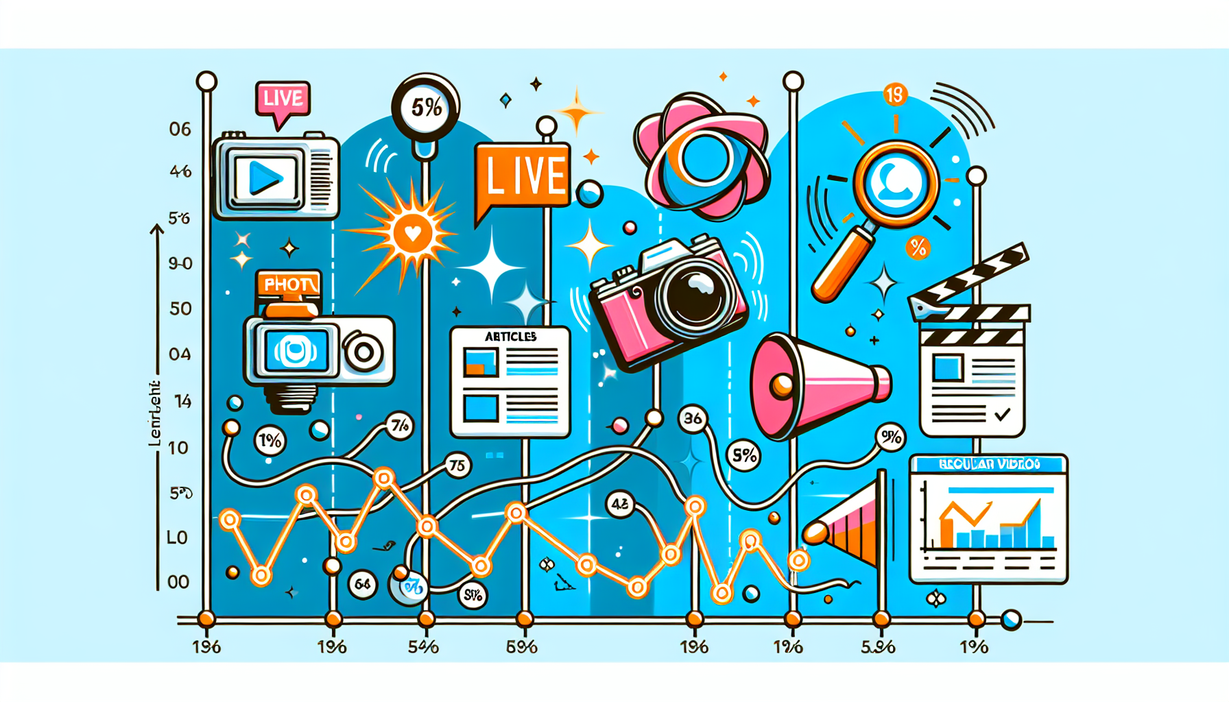 Illustration comparing engagement rates of different post types