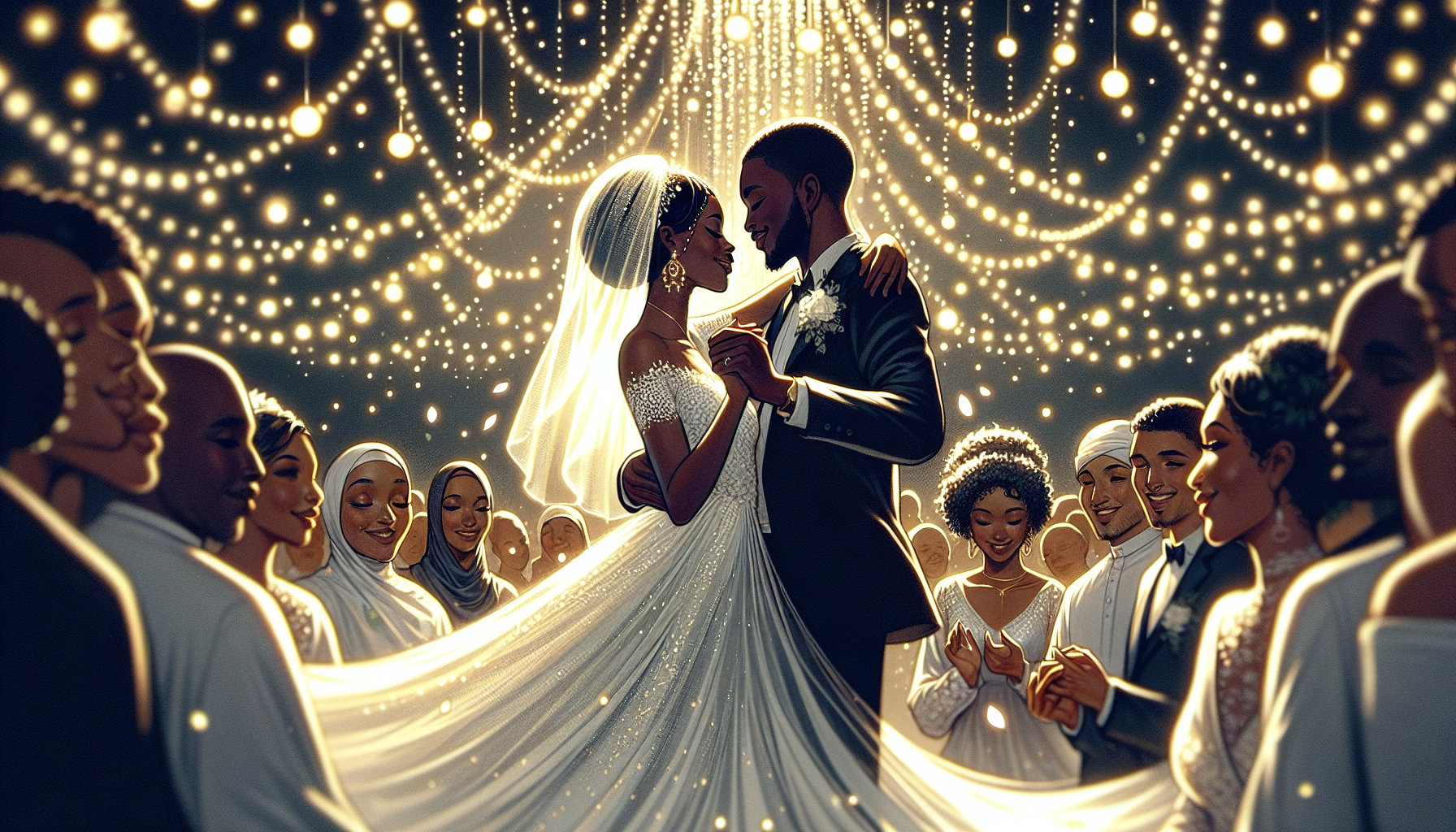 A romantic first dance at a wedding