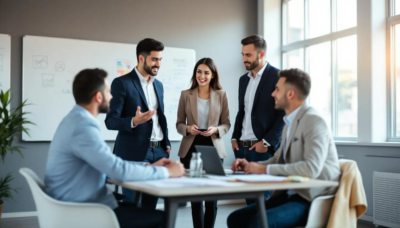 In the image, a group of Asian colleagues is engaged in a collaborative discussion as they brief a client on their onboarding strategy. The scene highlights the importance of the onboarding process, where the team focuses on setting clear expectations to ensure a positive customer onboarding experience that can make or break long-term client relationships.