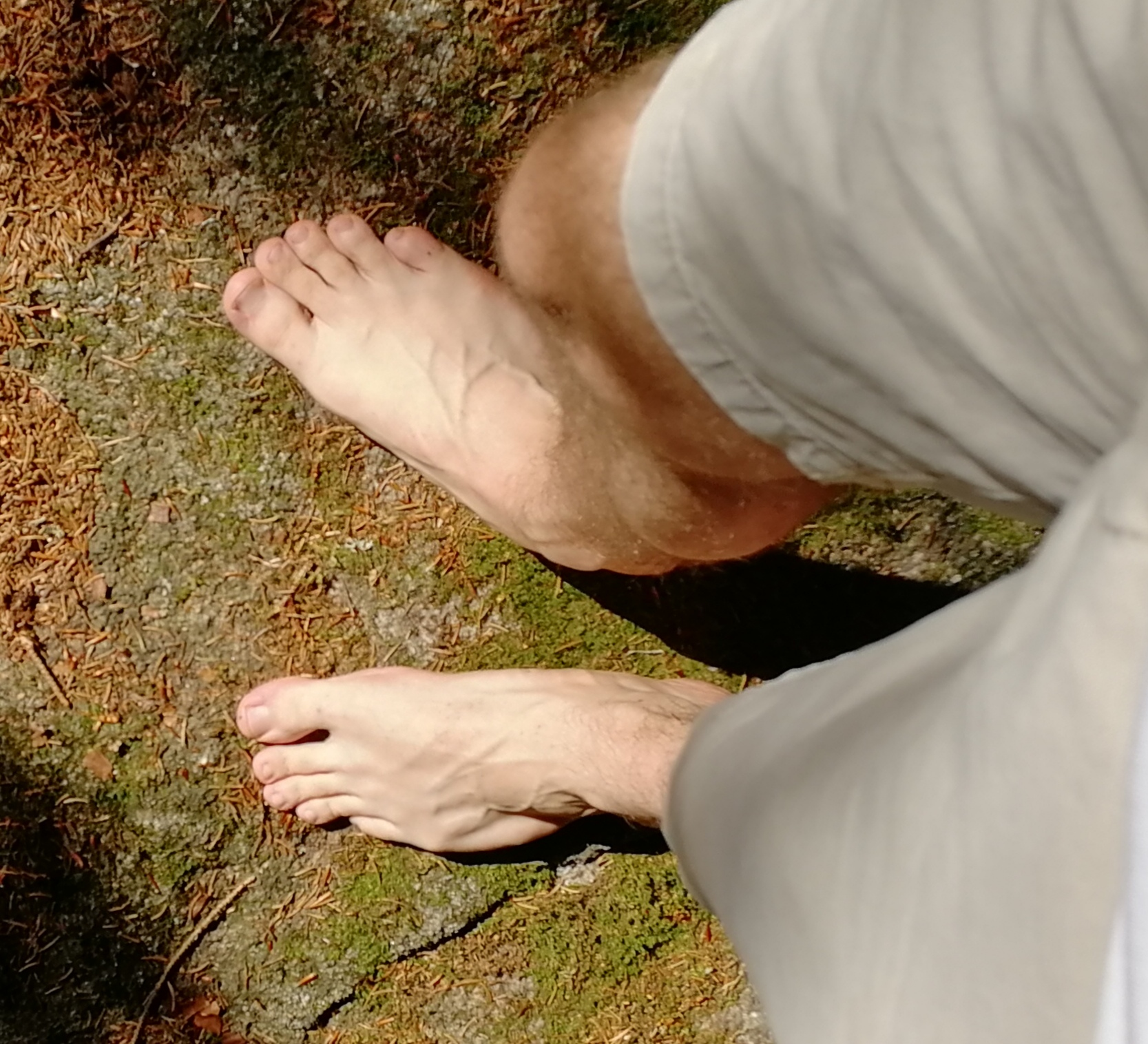  Barefoot hiking in forest