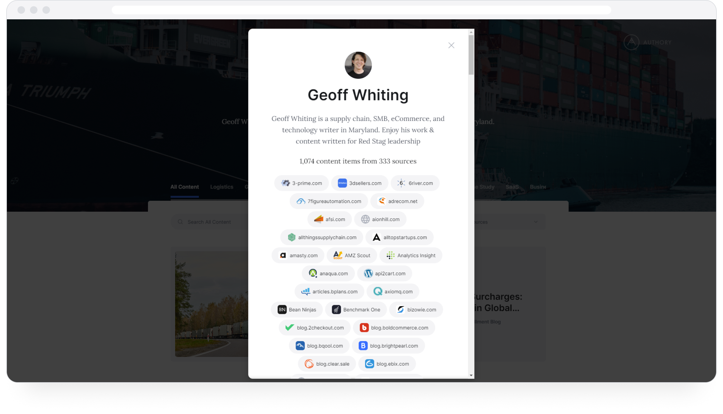Geoff has content from a whopping 333 sources!