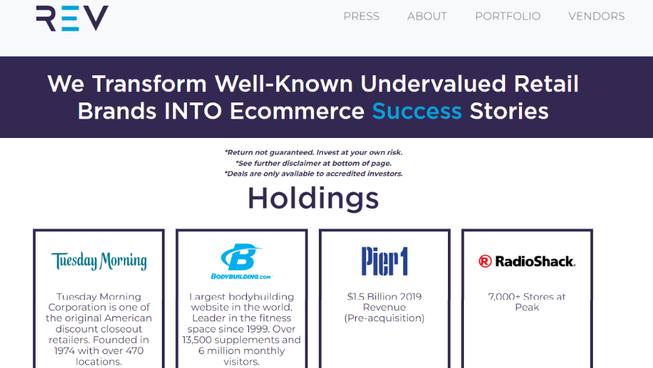 retail ecommerce ventures (REV)