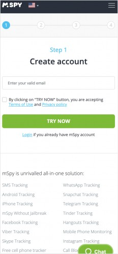 Create mSpy account