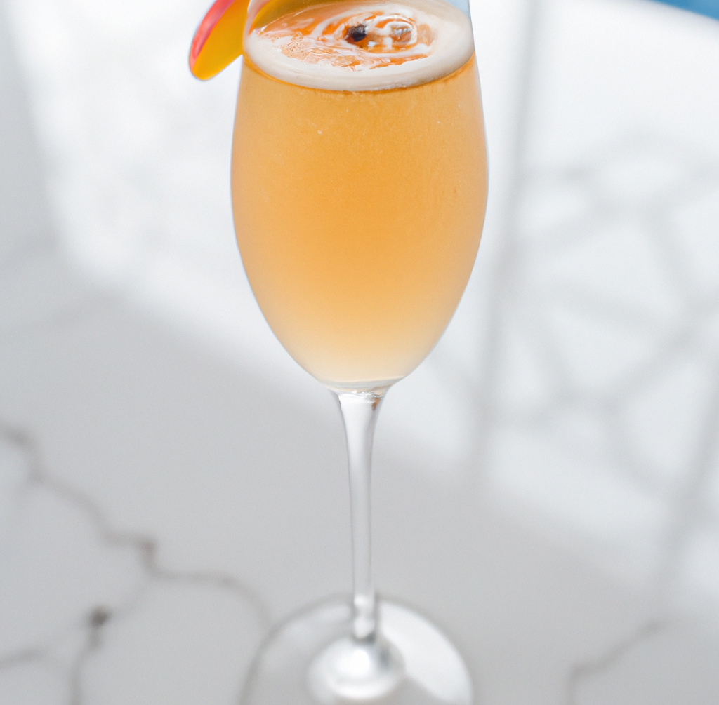 Peach bellini, mocktail