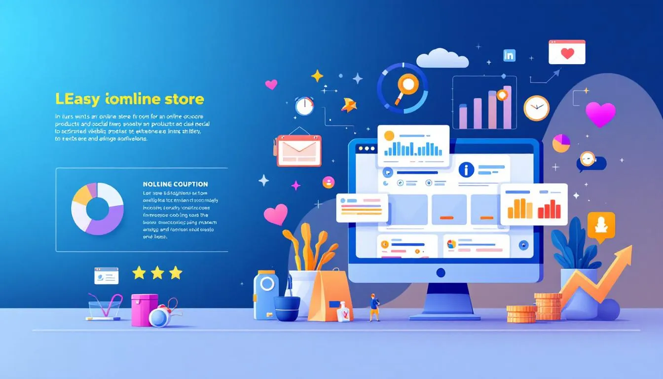 An online store showcasing products and social media posts to enhance brand visibility.