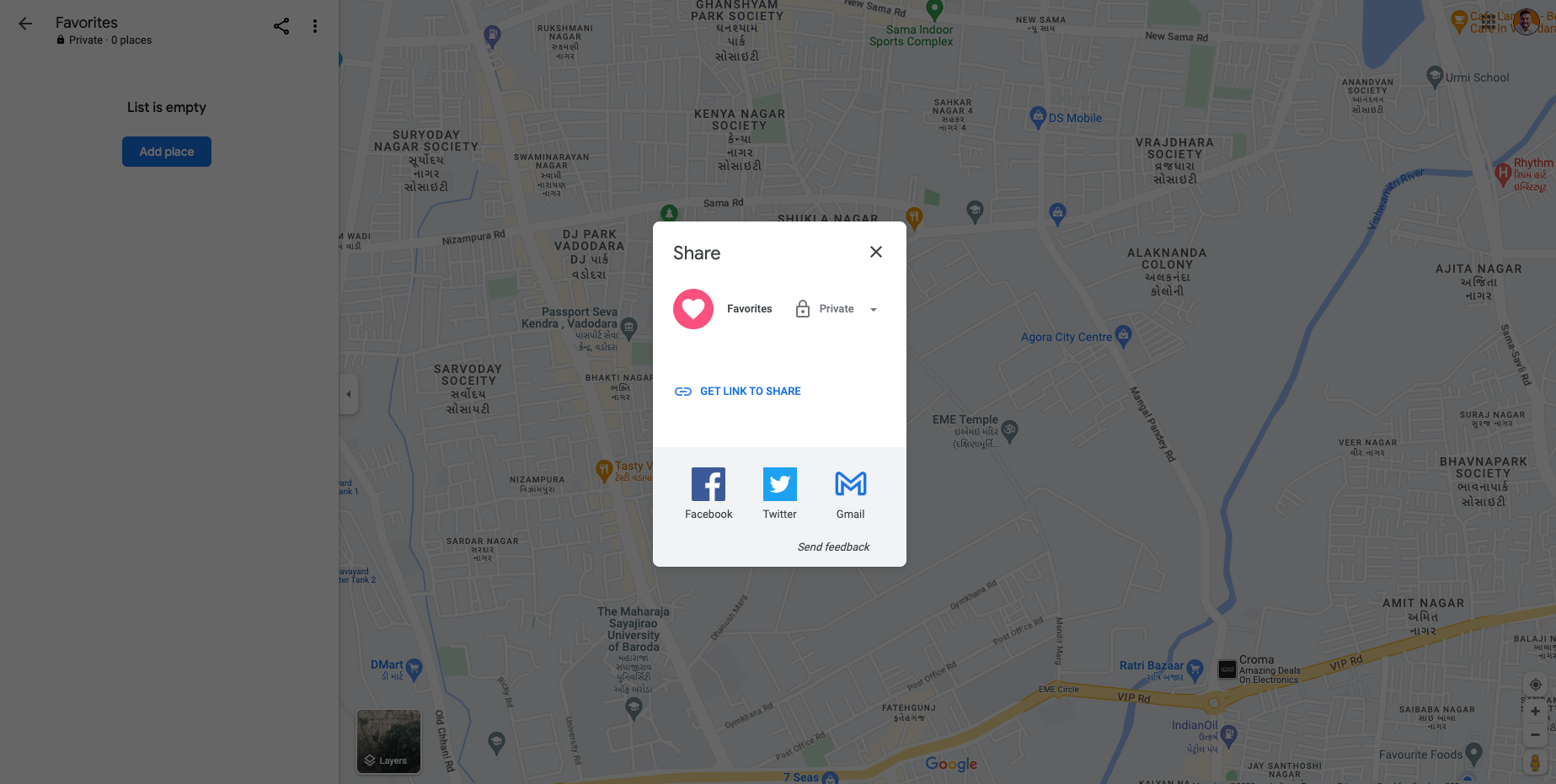 Remote.tools shows privacy settings for the new list on Google maps