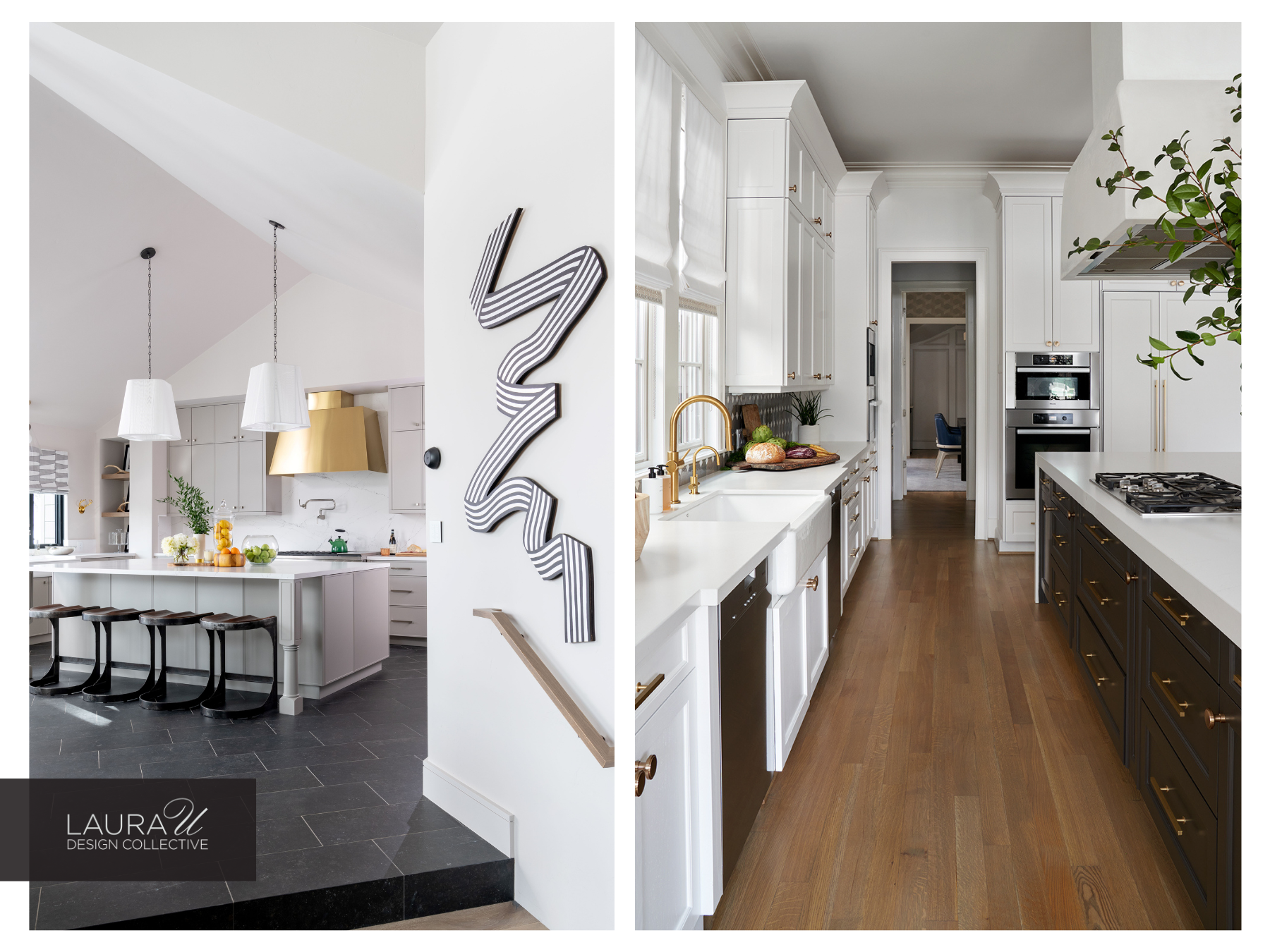 two kitchen designs we love with a galley kitchen and our Mountain Lane kitchen