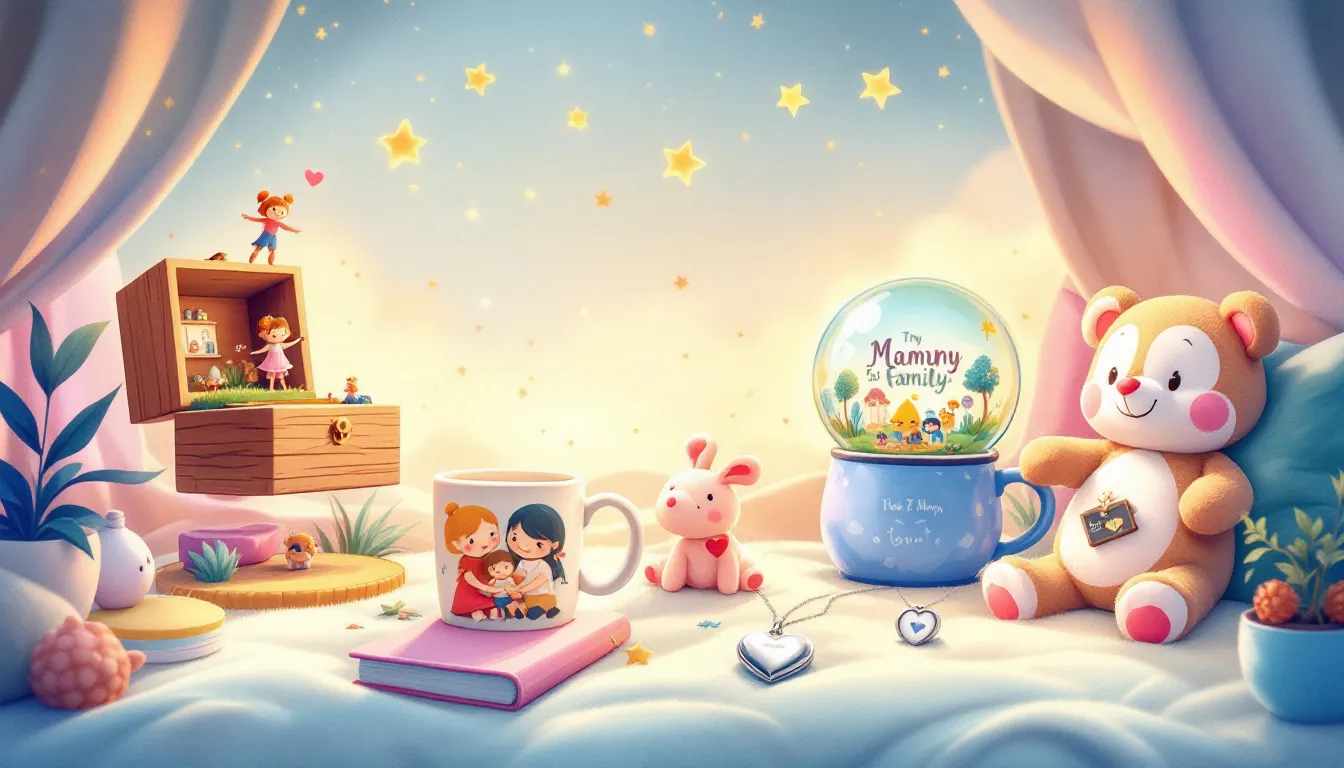 A collection of personalized keepsakes that make thoughtful gifts for parents who have everything.