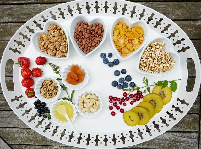 tray, breakfast, muesli