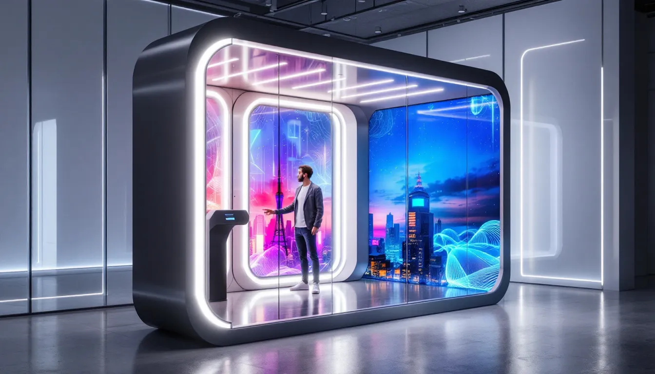 A customized AI photo booth experience with branded overlays and digital props.