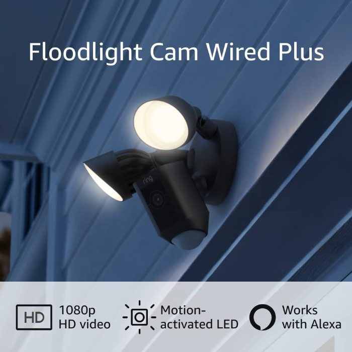 Ring Floodlight Cam Wired Plus with motion-activated 1080p HD video