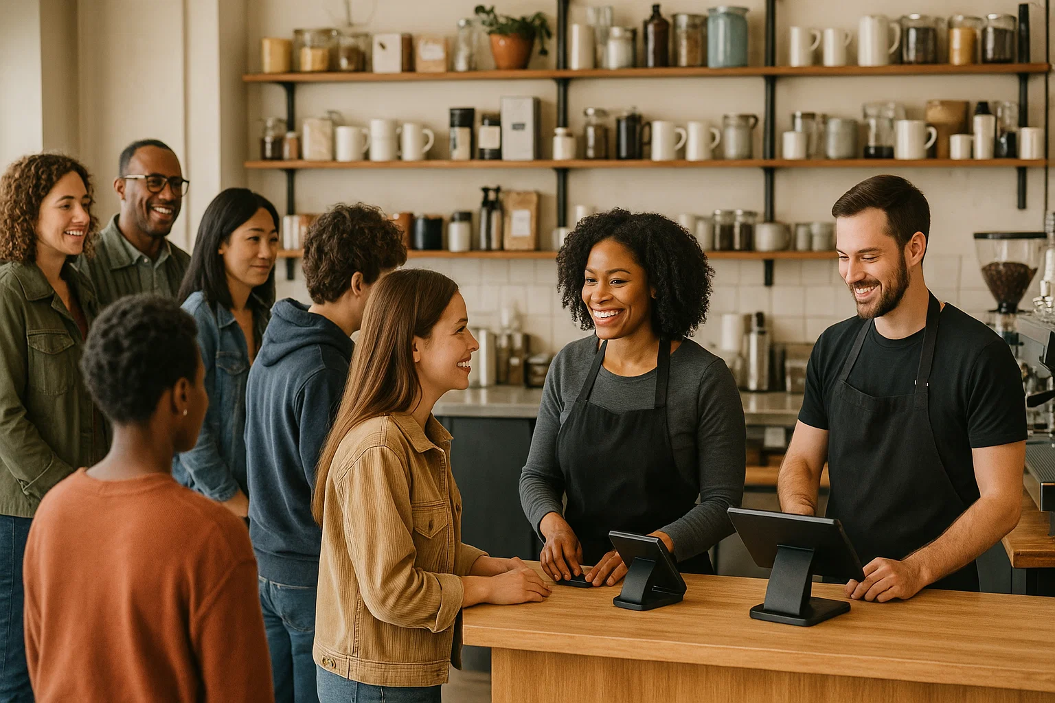 A thriving small business serving multiple customers, showing growth and strong demand