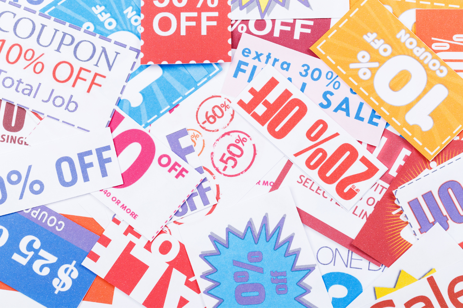 Different types of discounts.