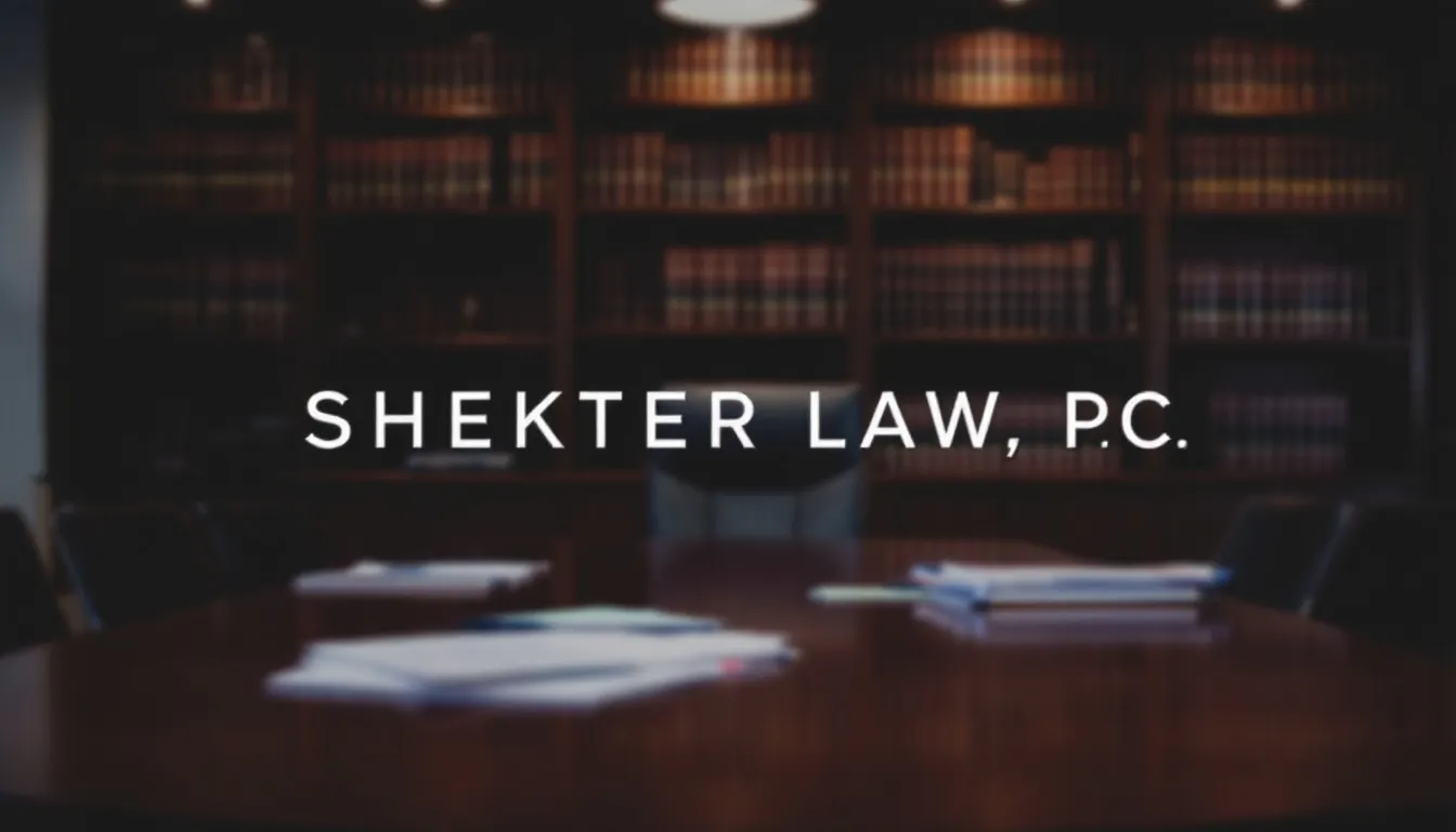 A blurred image of a law office, representing Shekter Law, PC, where experienced car accident lawyers assist clients.