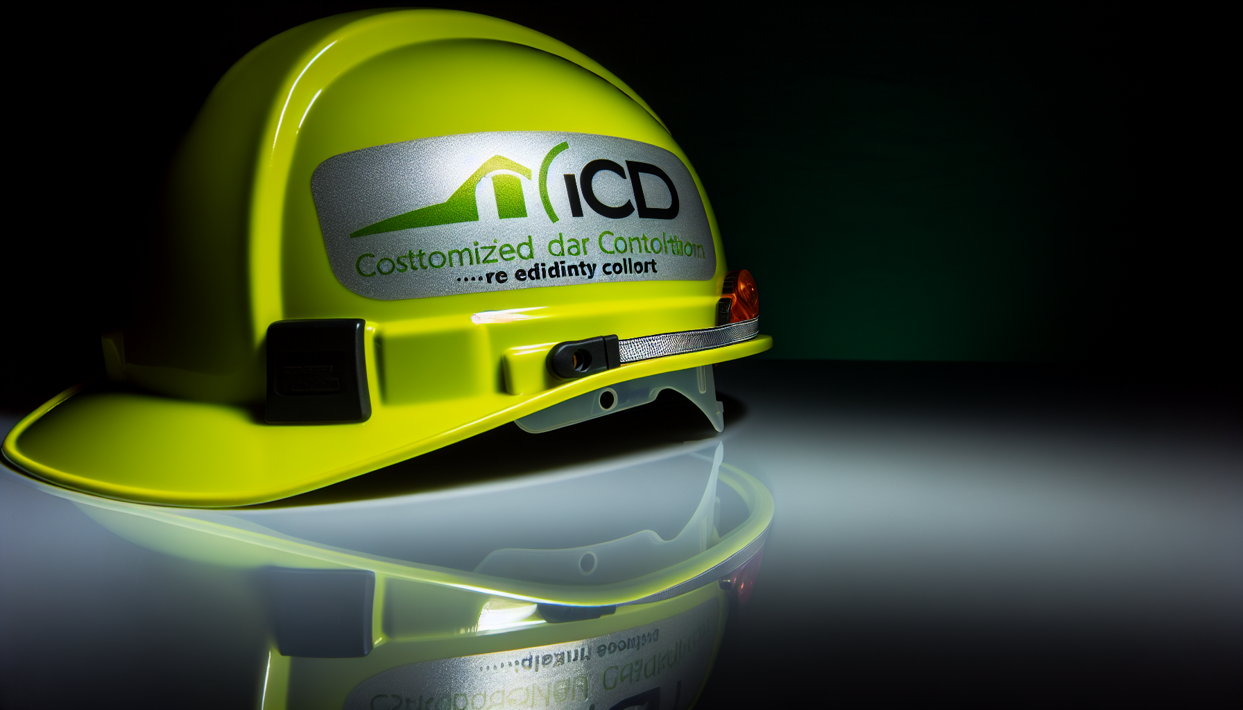 Customized hard hat with logo printing and reflective decals