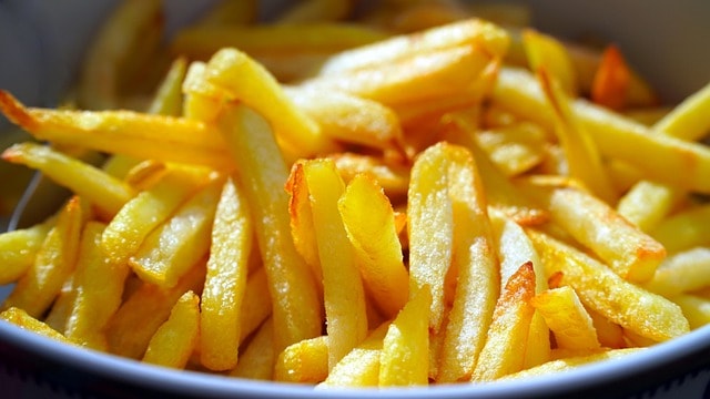 French fries cooked in deep fryer