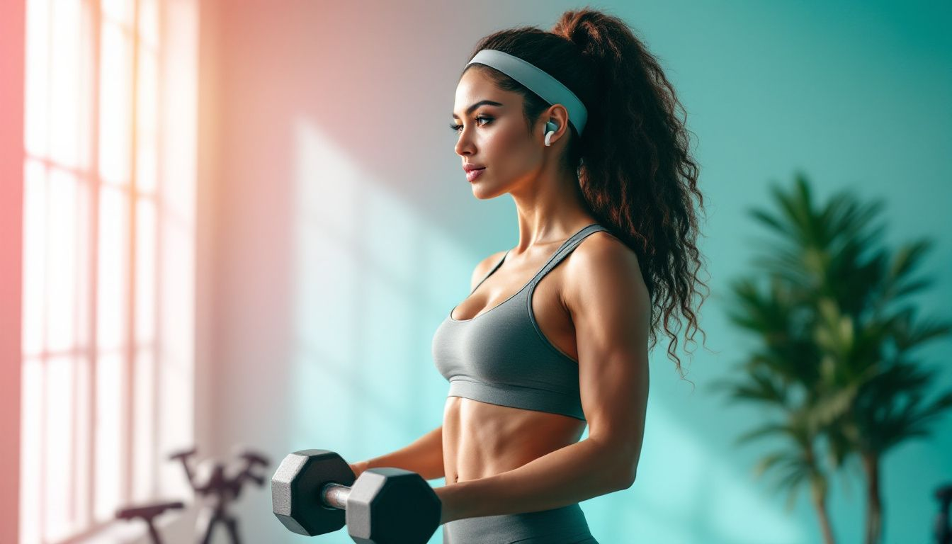 A woman performing resistance training exercises, demonstrating the combination of creatine and exercise.