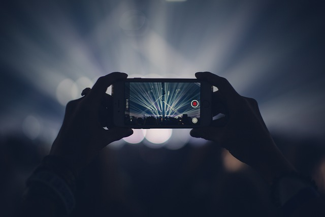 iphone, concert, lights