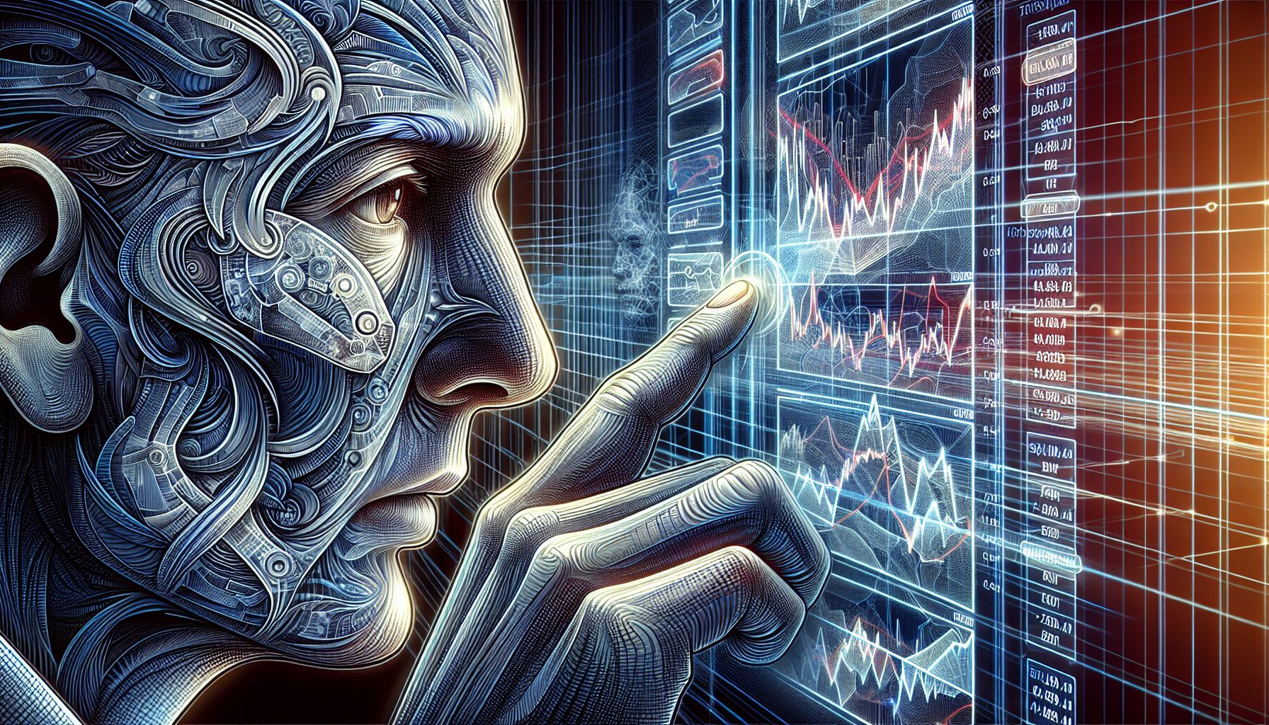 Illustration of a person making a trade on a cryptocurrency exchange platform