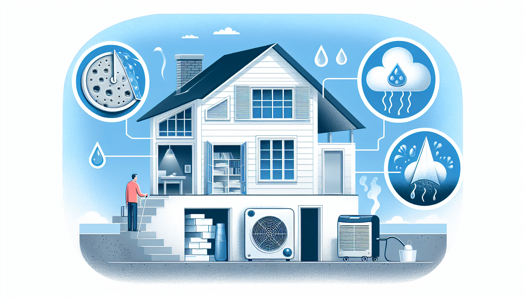 Illustration of preventative practices to keep mold at bay