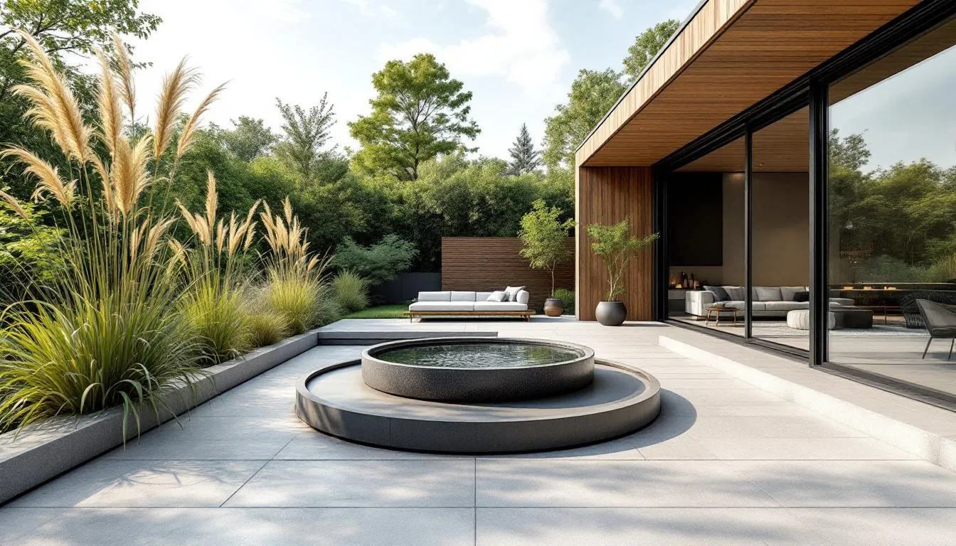 Natural elements enhancing outdoor spaces.