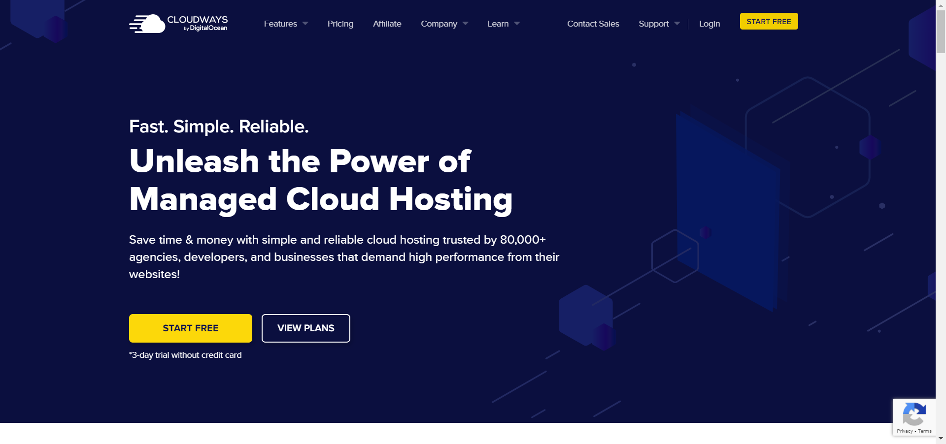 Cloudways main page