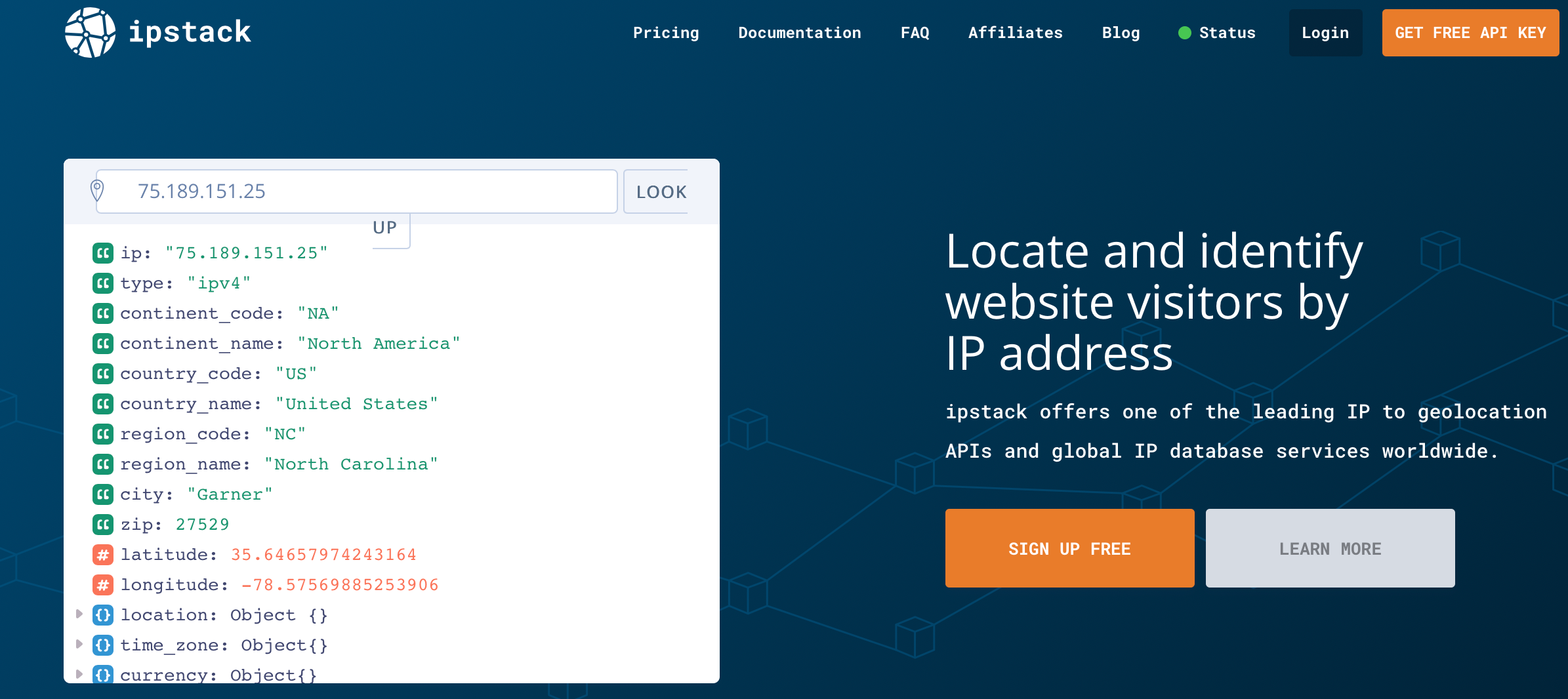 ipstack for accurate IP geolocation data