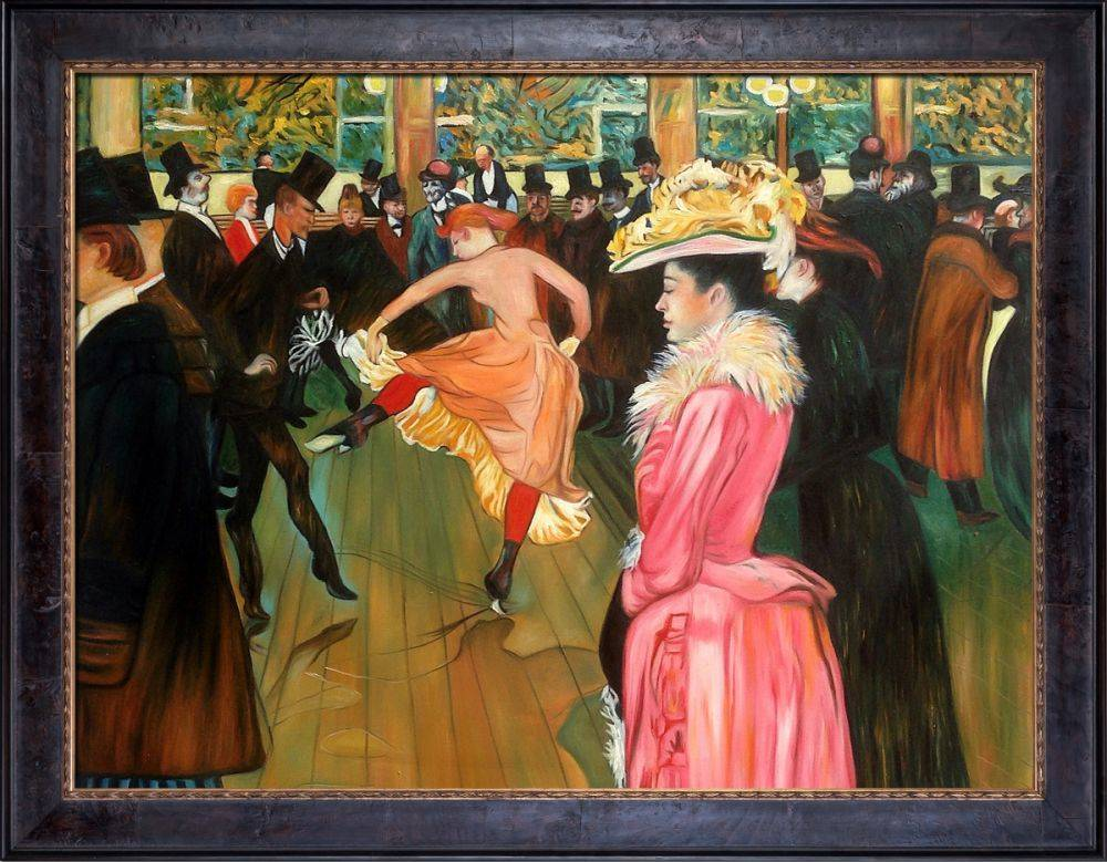 At the Moulin Rouge, The Dance Painting by Henri de Toulouse-Lautrec