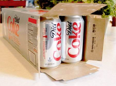 12-pack soda cans, coke