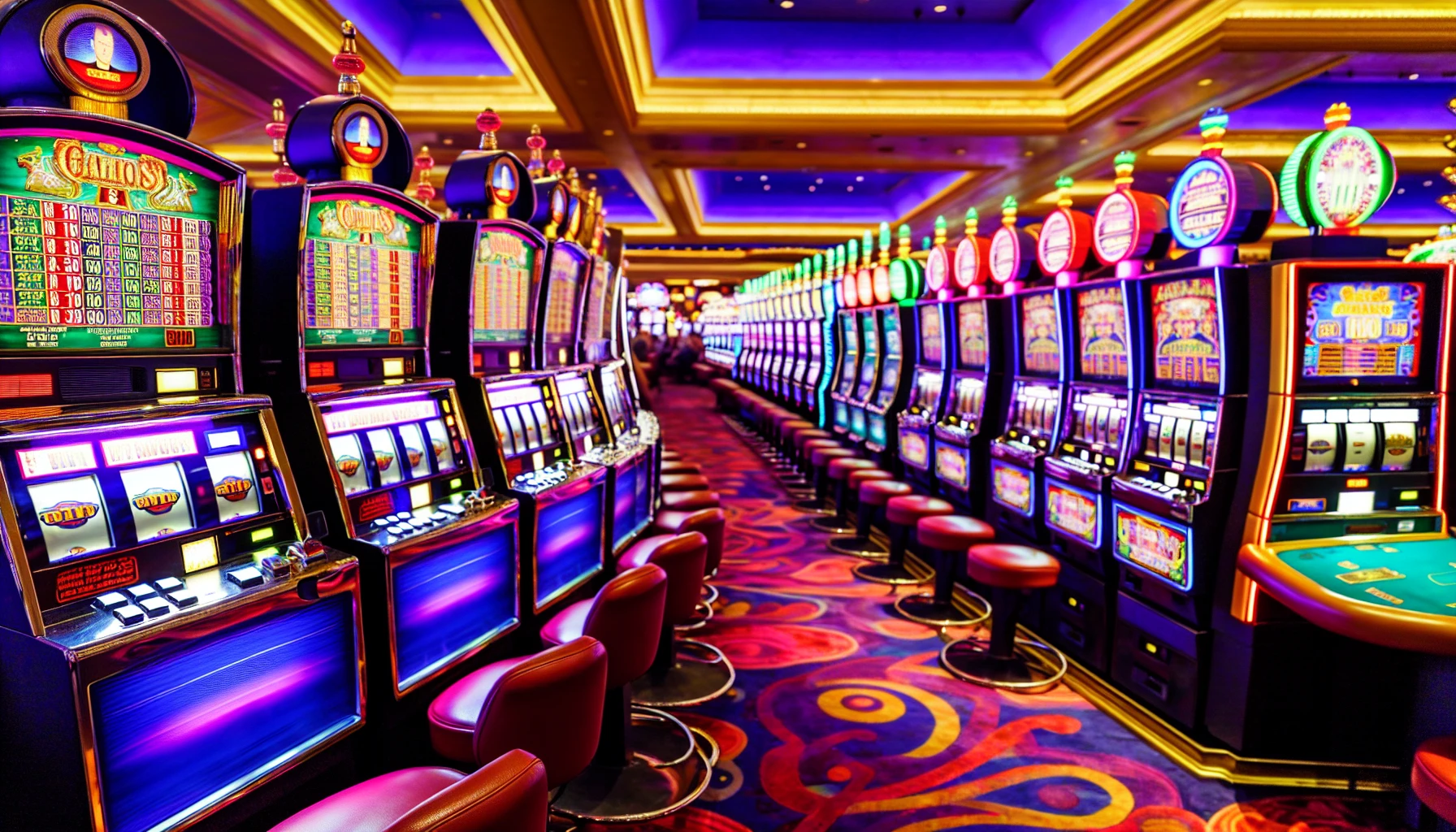 Klassiske spilleautomater i et kasino