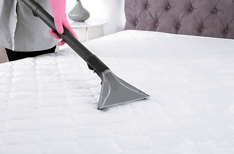 Vacuuming memory foam mattress