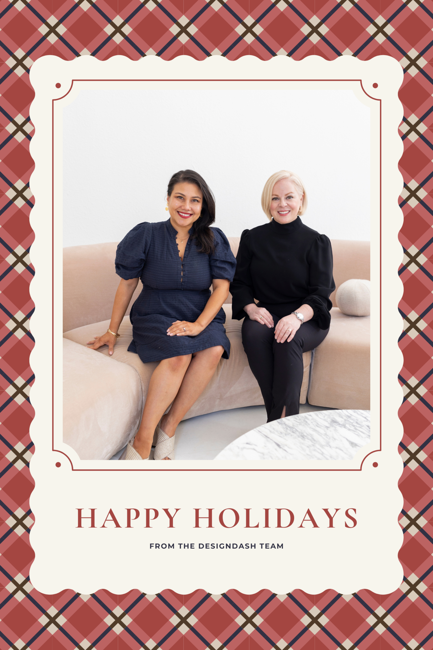 DesignDash Christmas card with Melissa and Laura