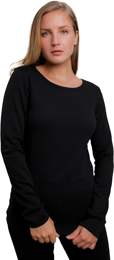 An image of a person wearing sustainable long underwear, providing warmth and comfort for layering during colder weather.