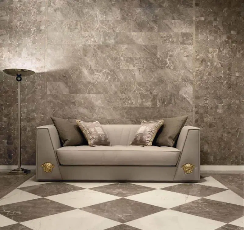 Versace Tiles: Marble collection, available at EMC Tiles.