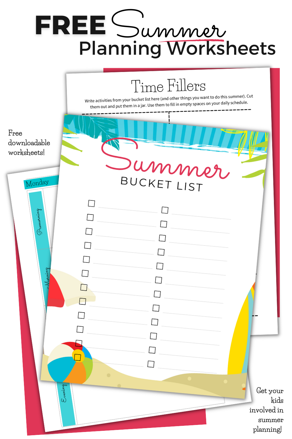 free summer planning worksheets