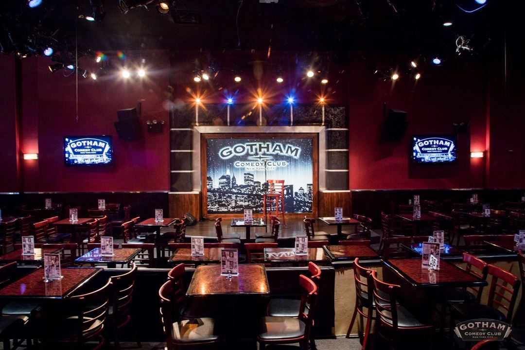 Source: https://www.gothamcomedyclub.com/private-events   Caption: Setup at Gotham Comedy Club