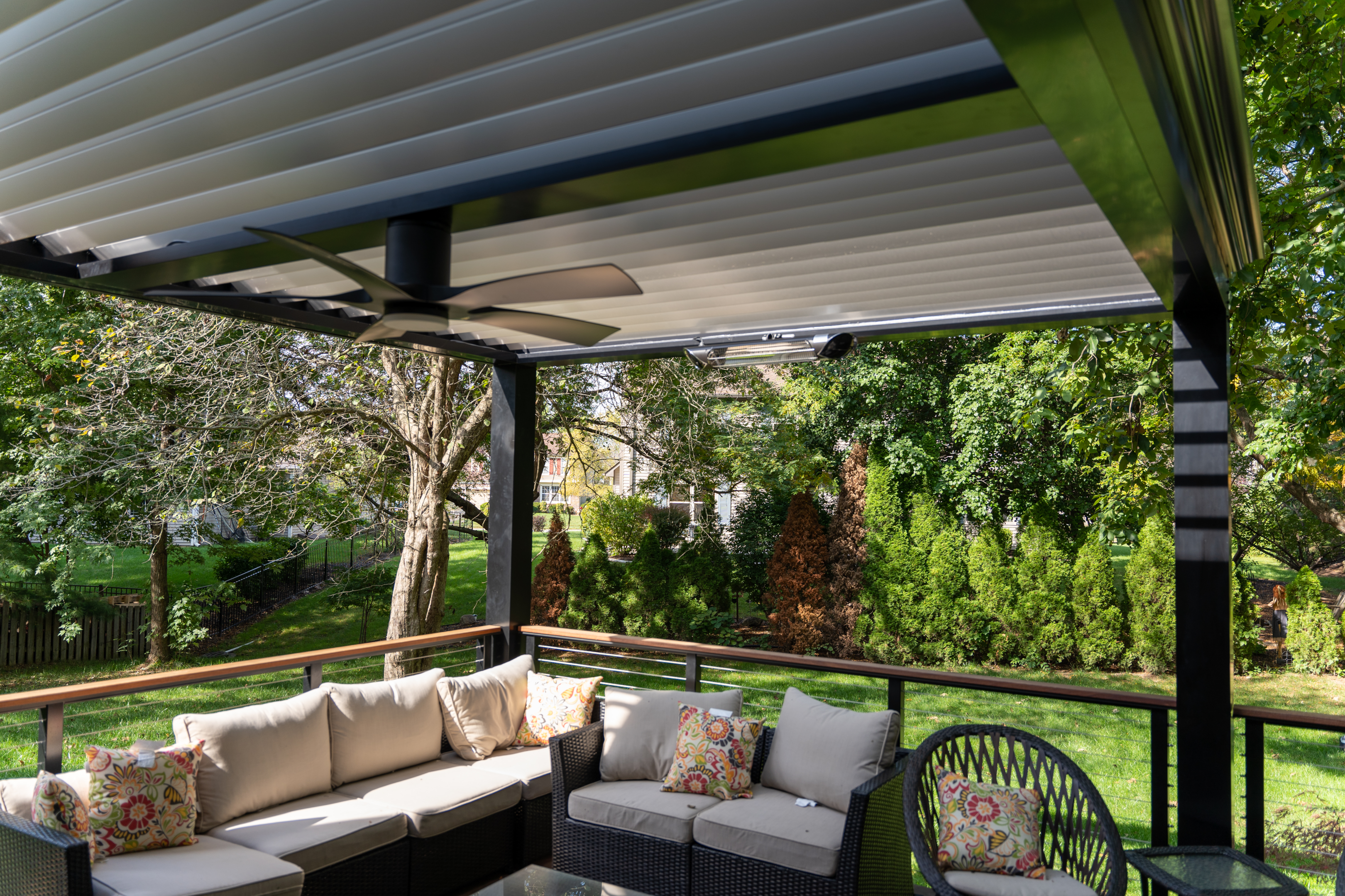 Stylish furniture under pergola